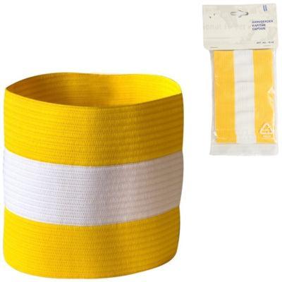 Aanvoerdersband geel/wit | 24 stuks
