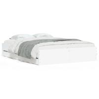 Bedframe met lades bewerkt hout wit 150x200 cm - thumbnail