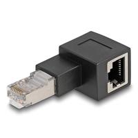 Delock RJ45 Netwerk Adapter Kabel [1x RJ45-stekker - 1x RJ45-bus] Zwart - thumbnail