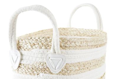 Mand DKD Home Decor Wit Beige Natuurlijke Vezel 33 x 16 x 19 cm Mand DKD Home Decor Wit Beige Natuurlijke Vezel 33 x 16 x 19 cm
