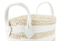 Mand DKD Home Decor Wit Beige Natuurlijke Vezel 33 x 16 x 19 cm - thumbnail
