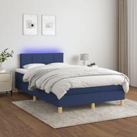 Boxspring met matras en LED stof blauw 120x200 cm - thumbnail