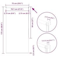 VidaXL Rolgordijn verduisterend 75x175 cm stofbreedte 70,7cm polyester - thumbnail
