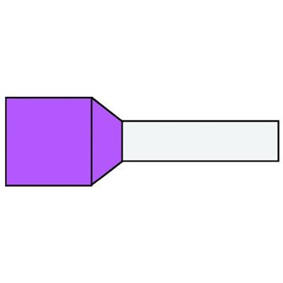 Geïsoleerde Adereindhuls 0,34qmm roze penlengte = 8mm 500 stuks klemko 720006