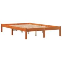 Bedframe zonder matras massief grenenhout wasbruin 135x190 cm - thumbnail