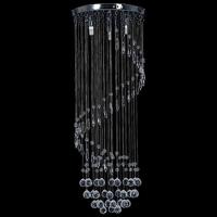 VidaXL Plafondlamp met kristallen kralen spiraal g9 zilverkleurig - thumbnail