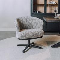 Tower Living Draaibare Eetkamerstoel 'Perca' Lounge, kleur Wit/Grijs - thumbnail