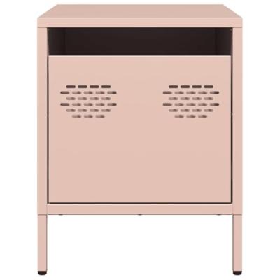 Nachtkastjes 2 st 35x39x43,5 cm staal roze