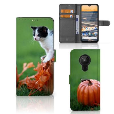 Nokia 5.3 | Telefoonhoesje | Met pasjeshouder | Kitten