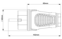 PCE 0522-sr Stekker met randaarde Massief rubber, Thermoplast 250 V Zwart, Rood IP54 - thumbnail