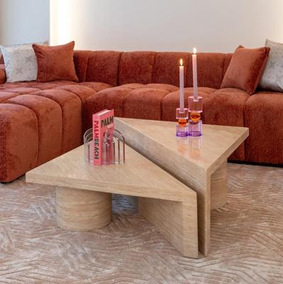 Richmond Salontafel 'Fictus' Set van 2 stuks, Travertin look Richmond Salontafel 'Fictus' Set van 2 stuks, Travertin look