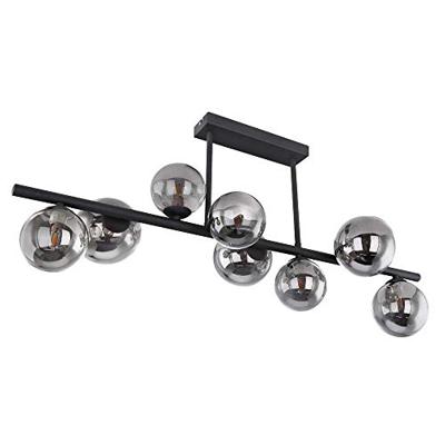 Globo Zwarte plafondlamp met smoke glasRiha - 56133-9D