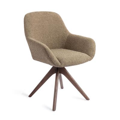 Jesper Home Kushi eetkamerstoel Moss Meadow revolve oak walnut