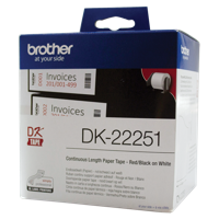Brother DK-22251 Zwart en rood op wit DK labelprinter-tape - [PABU001] - thumbnail