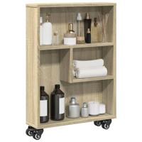 Opbergtrolley smal 48x13x68 cm bewerkt hout sonoma eikenkleurig - thumbnail