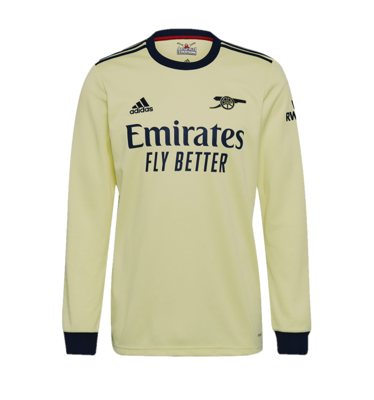 Arsenal Shirt Uit Senior 2021-2022 Longsleeved - Maat S - Kleur: Geel | Soccerfanshop