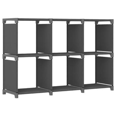 VidaXL Kast met 6 vakken 103x30x72,5 cm stof grijs