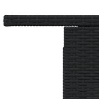 Tuintafel met glazen blad 100x55x73 cm poly rattan zwart - thumbnail