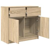Dressoir met lade 80x34x76 cm spaanplaat sonoma eikenkleurig - thumbnail