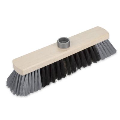 Houten zachte bezemkop zwart/grijs 29 cm voor binnen - Bezem