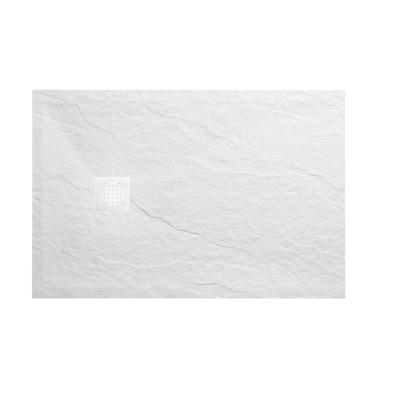 Douchebak Wiesbaden Stonea Antislip Composiet 80x90x3 cm Inkortbaar Mat Wit