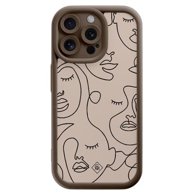 iPhone 15 Pro Max bruine case - Abstract faces iPhone 15 Pro Max bruine case - Abstract faces