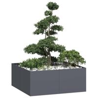 Plantenbak 100x100x40 cm staal antracietkleurig - thumbnail