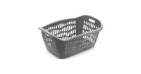 Wasmand/waskrat draagmand grijs 38 liter 61 x 43 x 28 cm wasgoedmand - Wasmanden - thumbnail