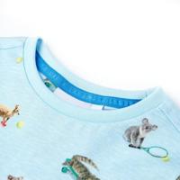 Kindershirt 104 gemleerd lichtblauw - thumbnail