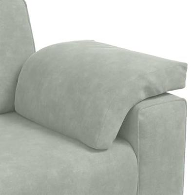 Loveseat bank 140 cm fluweel lichtgrijs