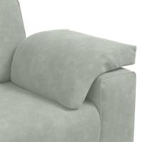 Loveseat bank 140 cm fluweel lichtgrijs - thumbnail