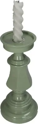 Kersten kandelaar polyresin rond 11x25cm groen
