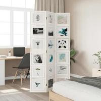 Kamerscherm met 3 panelen massief paulowniahout wit - thumbnail