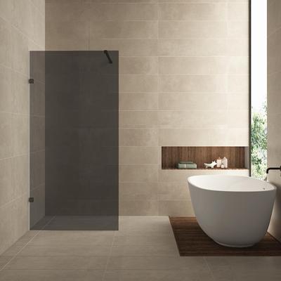 Inloopdouche Wiesbaden Less 100x200 cm 8 mm Nano Rookglas Mat Zwart