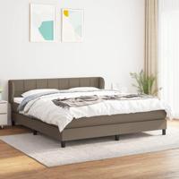 Boxspring met matras stof taupe 160x200 cm - thumbnail