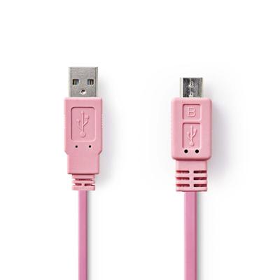 USB 2.0-Kabel | A Male - Micro-B Male | 1,0 m | Roze