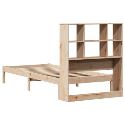Bed met boekenkast zonder matras massief grenenhout 100x200 cm - thumbnail
