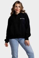 Off The Pitch Script Rib Hoodie Dames Zwart - Maat S - Kleur: Zwart | Soccerfanshop - thumbnail