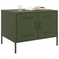 Salontafel 68x50x50,5 cm staal olijfgroen - thumbnail