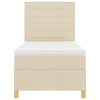 Boxspringbed met matras met hoofdeinde Crème 90 x 190 cm Stof - thumbnail