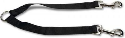 Hondenriem nylon koppelstuk duo 25cm x 20mm zwart
