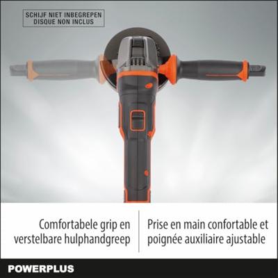 Draadloze hoekmolen 20V Ø115mm + Progressive Start - Dual Power POWDP35100 - geleverd zonder batterij of oplader Draadloze hoekmolen 20V Ø115mm + Progressive Start - Dual Power POWDP35100 - geleverd zonder batterij of oplader