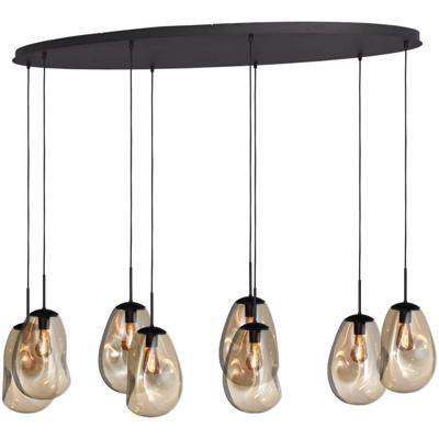 Masterlight HanglampLava Oval 8x goud glas Ø 22,5cm - 2764-05-160-60-80260