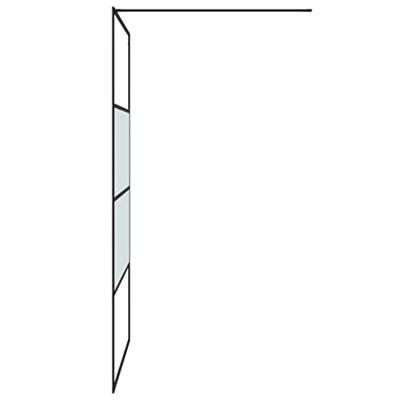 Inloopdouchewand 115x195 cm halfmat ESG-glas zwart - thumbnail