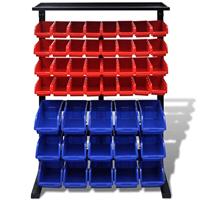 VidaXL Garage opbergrek (blauw en rood) - thumbnail