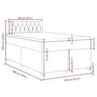 Boxspring met matras stof donkergrijs 120x190 cm - thumbnail