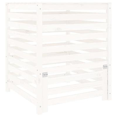 Compostbak 82,5x82,5x99,5 cm massief grenenhout wit