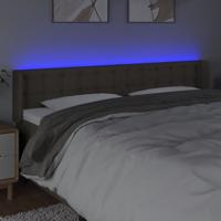 Hoofdbord LED 203x16x78/88 cm stof taupe - thumbnail