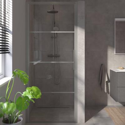 Saqu Devine industriële draaideur met omkeerbare draairichting 90x210cm geborsteld grijs