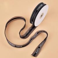 English Letter Colored Printed Ribbons Gift Bouquet Ribbons Bowknot Flowers Packaging Ribands Size: 45m x 2.5cm(Black) - thumbnail